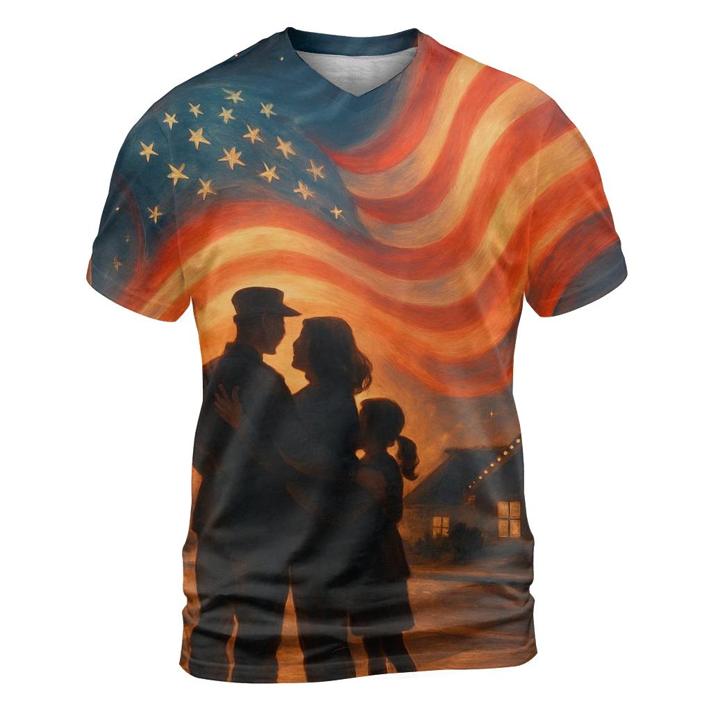 Homefront Heartbeat Of The Flag vibrant all-over design tees