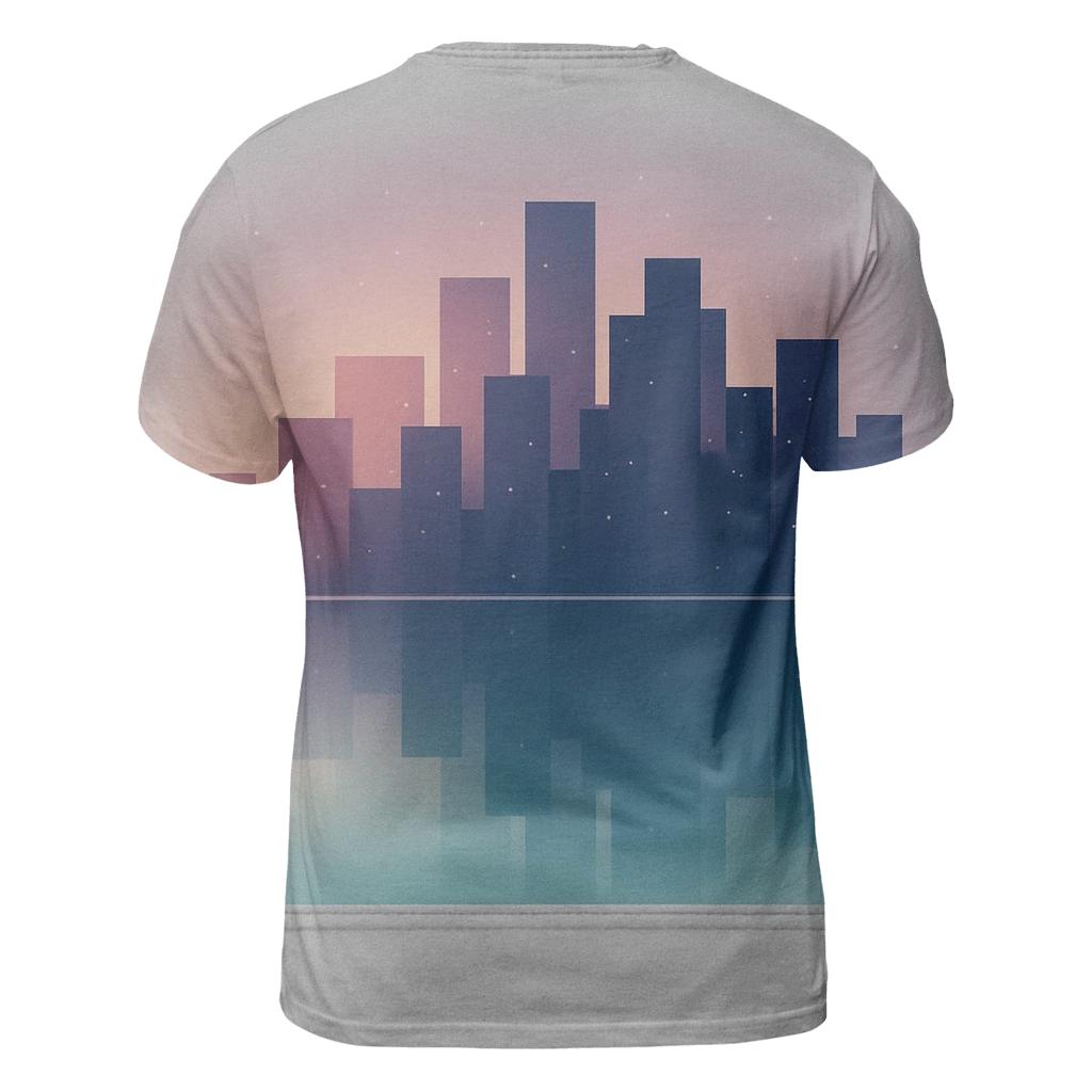 Dream Harbor Gradient Skyline vibrant all-over design tees