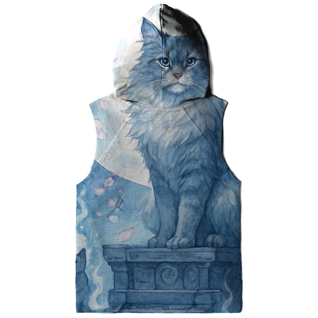 Moonlit Shrine Guardian Cat zip-up hoodies