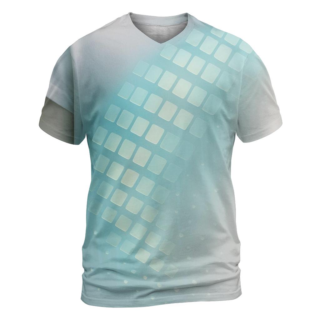 Luminous Cascade Grid trendy printed shirt styles