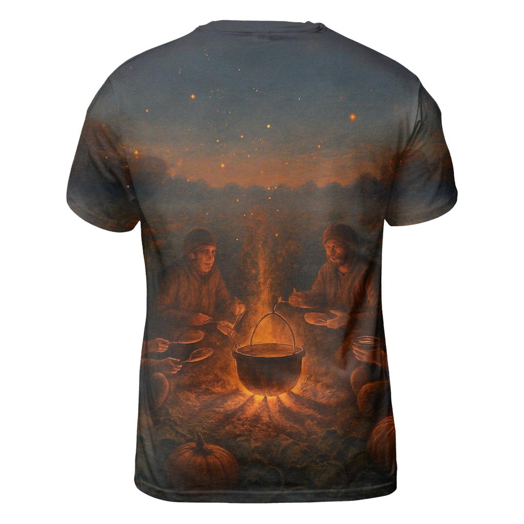 Grateful Pumpkin Patch Campfire creative print fashion shirts