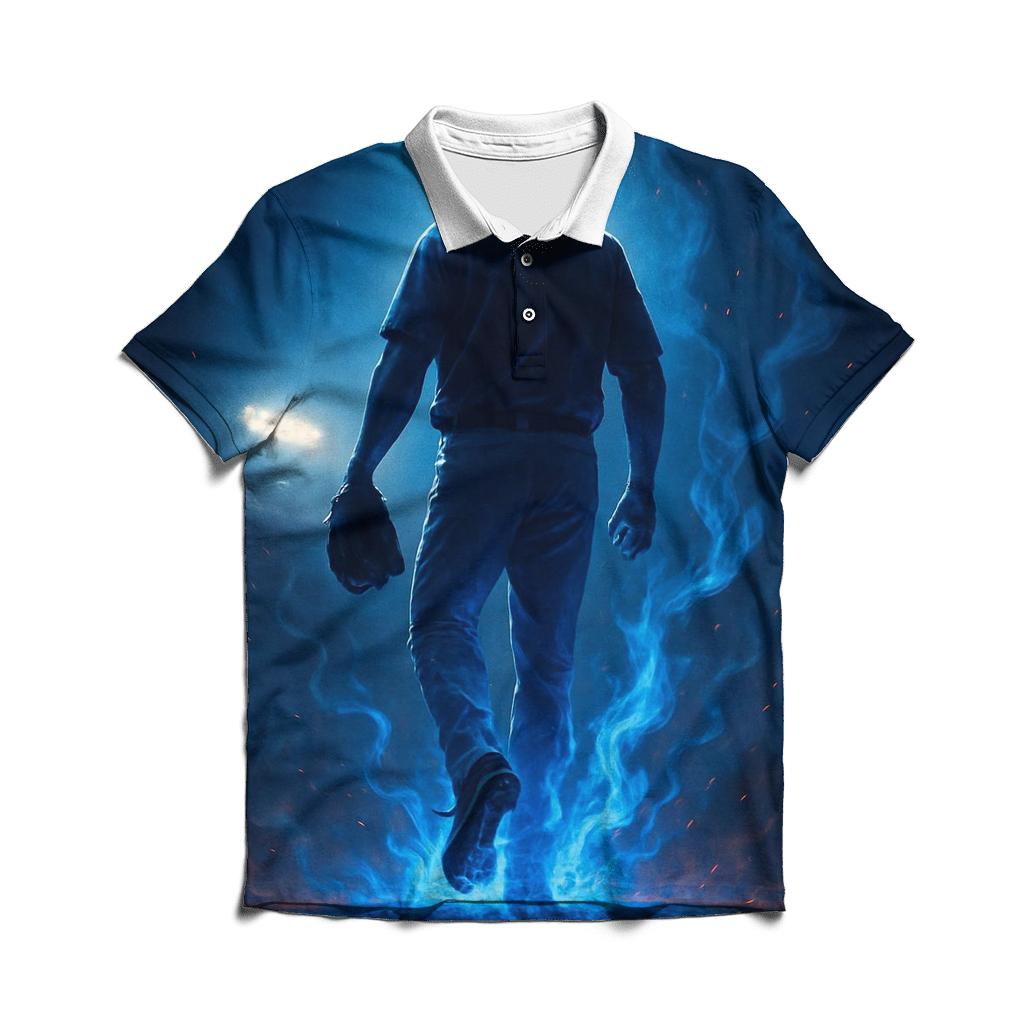 Blue Flame Bullpen Awakening embroidered polo tops