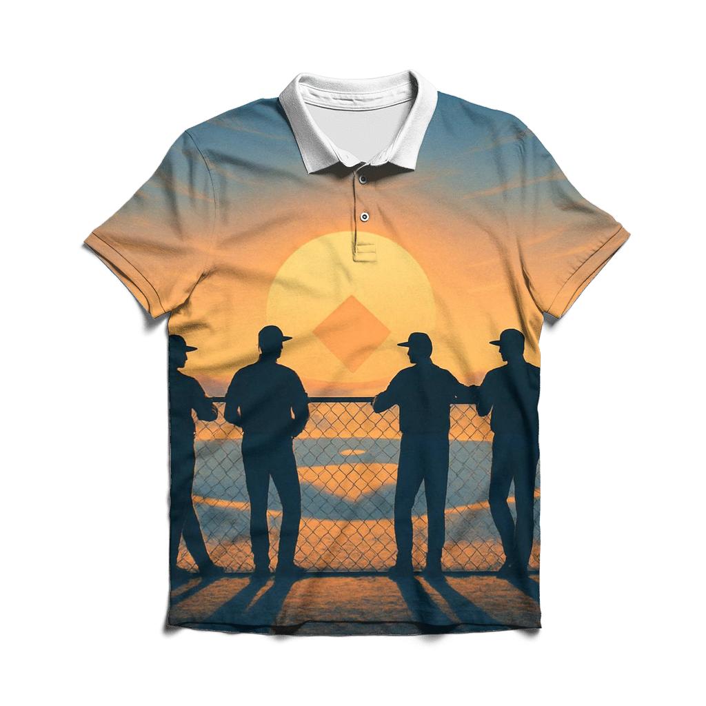 Solar Fade Blue Jays Bullpen Silhouettes designer slim fit polos