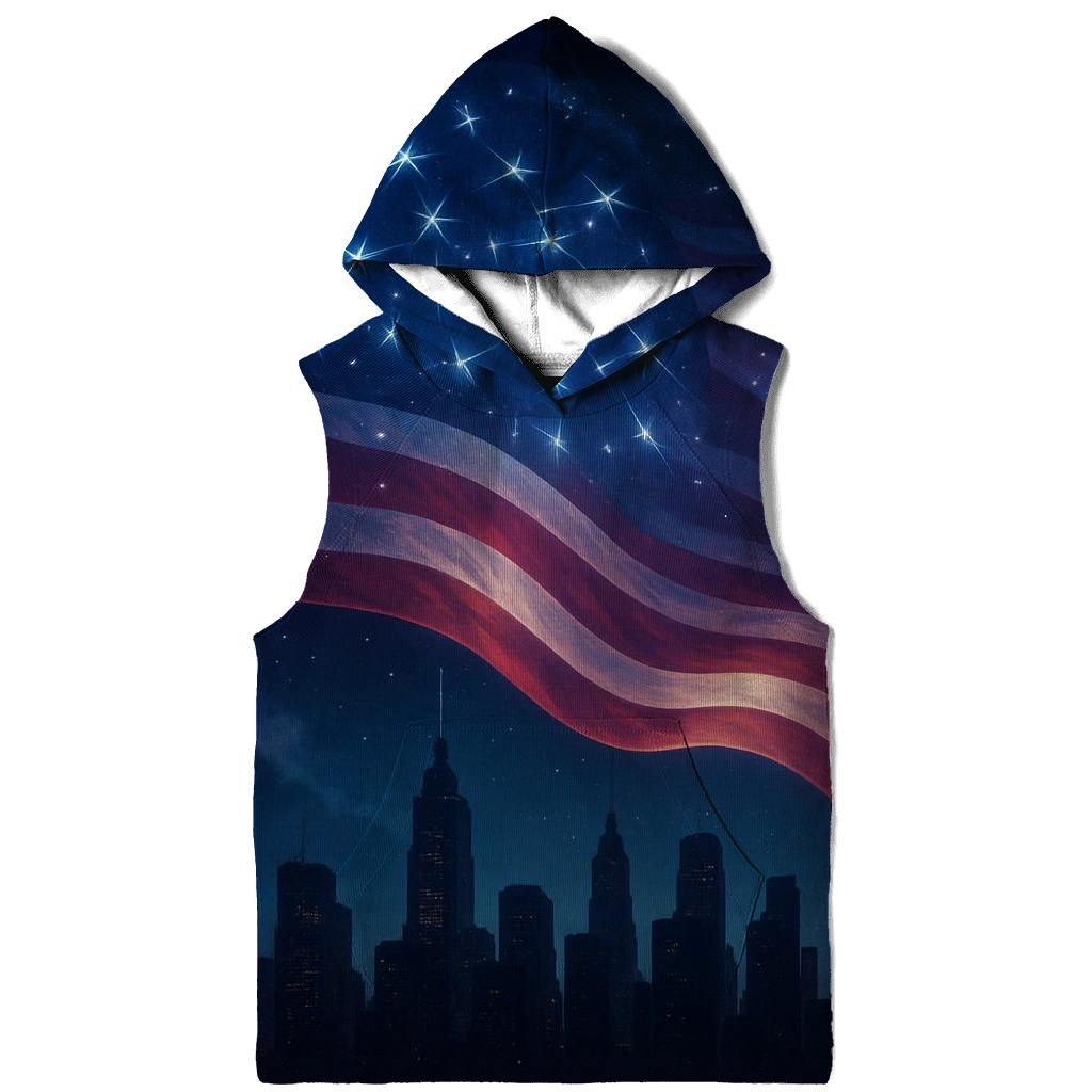 Celestial Skyline Stars And Stripes heavyweight hoodies