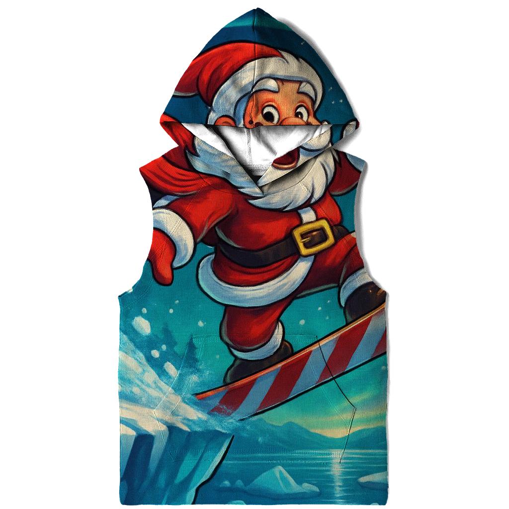 Arctic Aurora Snowboard Santa zip-up hoodies