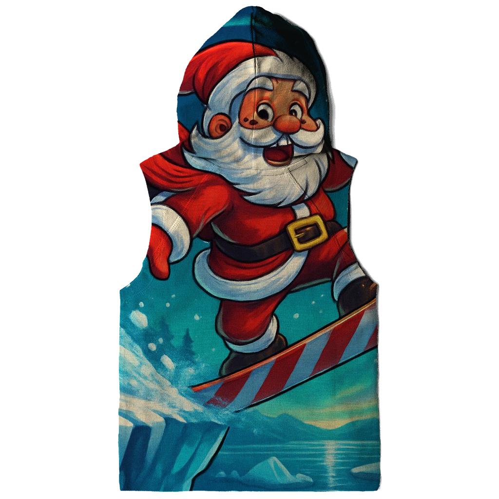 Arctic Aurora Snowboard Santa zip-up hoodies