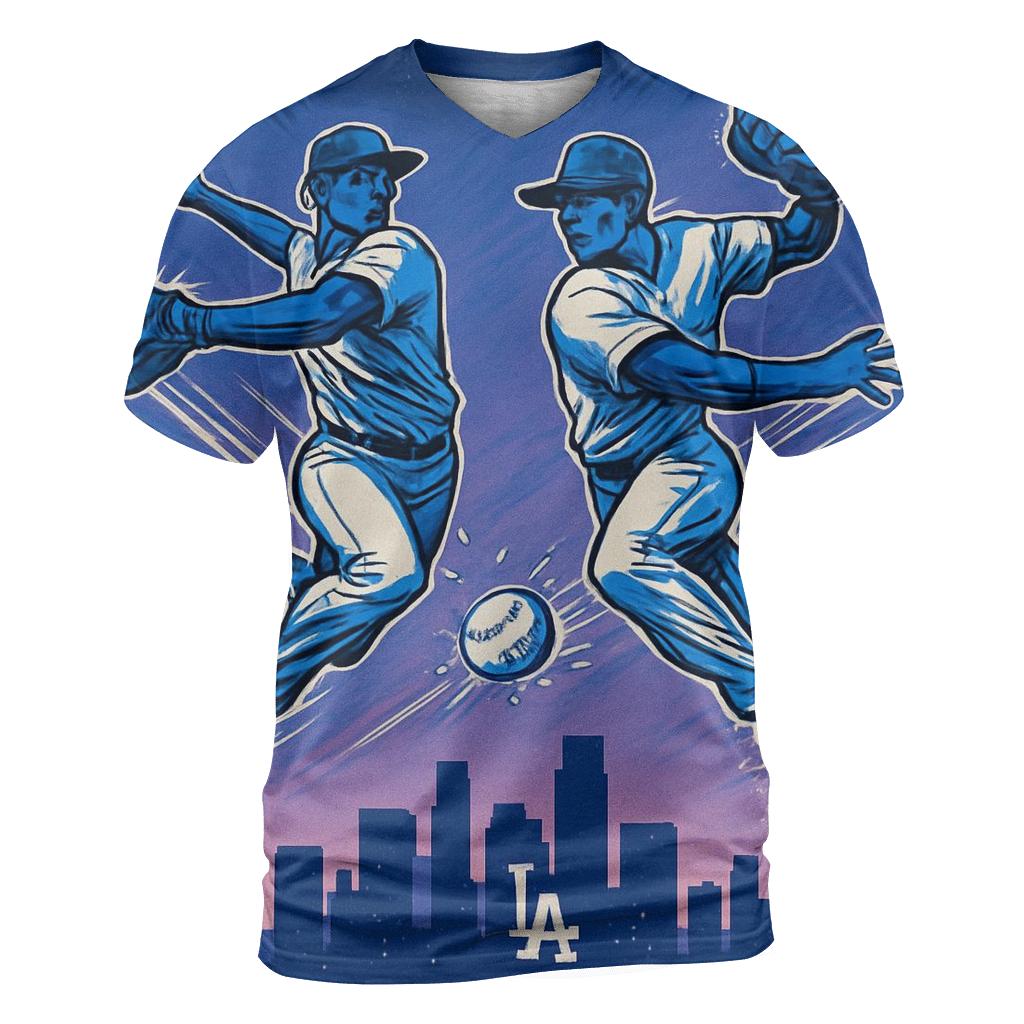 Skyline Double Play Flash statement graphic shirts