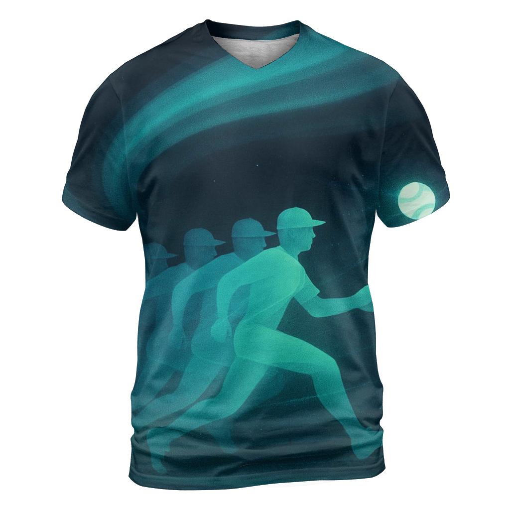 Aurora Flight Blue Jays Outfield Glow creative print fashion shirts