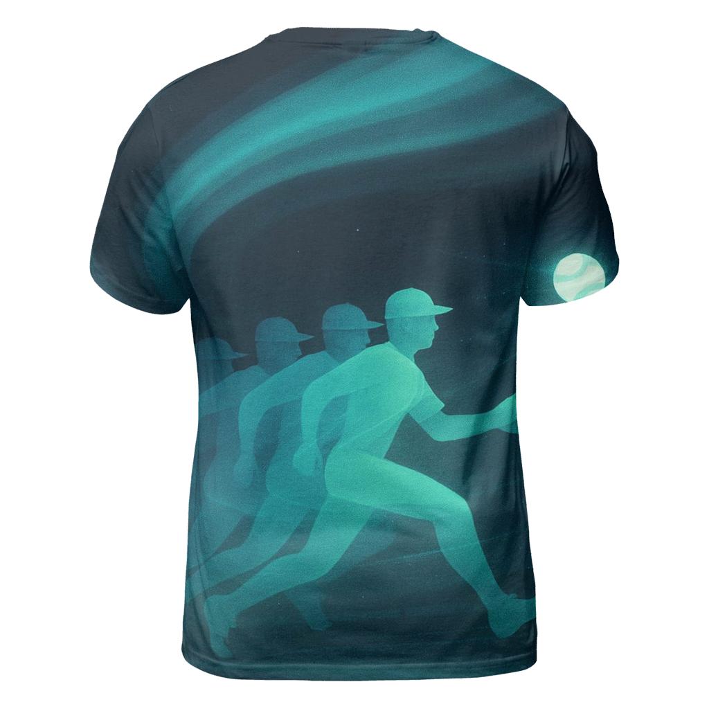 Aurora Flight Blue Jays Outfield Glow creative print fashion shirts