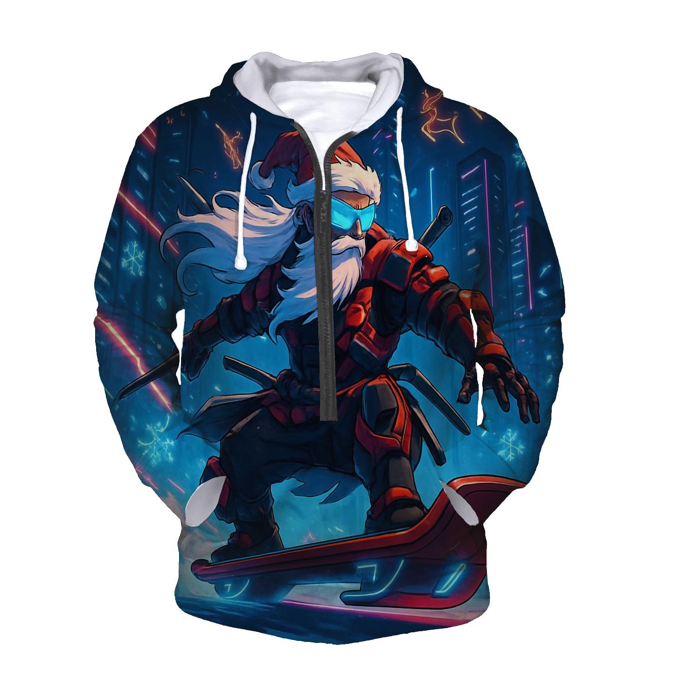 Street Samurai Santa Drift printed hoodies
