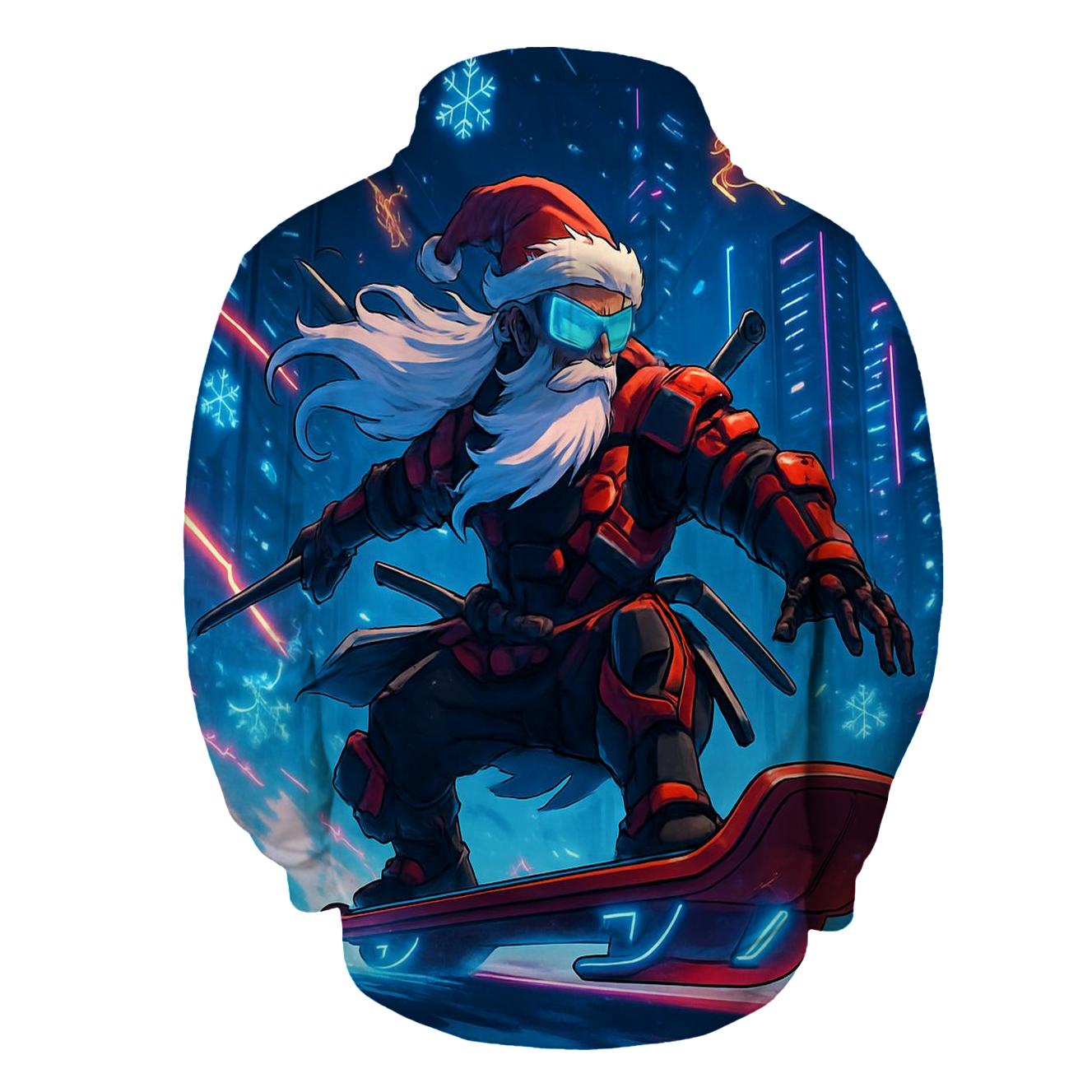 Street Samurai Santa Drift printed hoodies