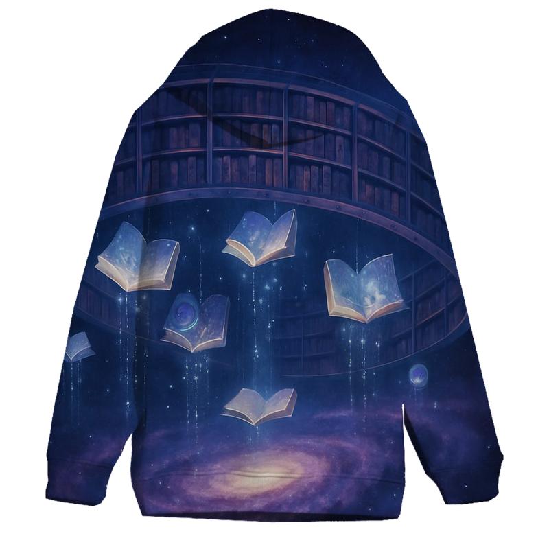 Celestial Library Over The Milky Way premium hoodies