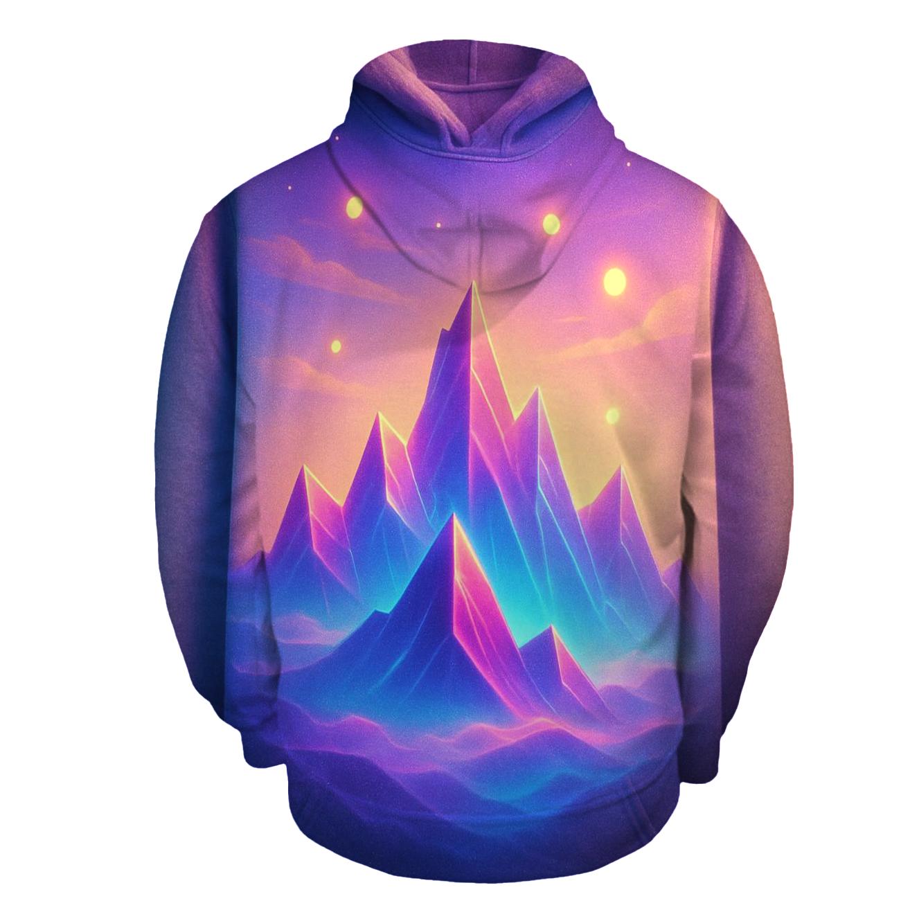 Prismatic Drift Mountains graphic hoodies