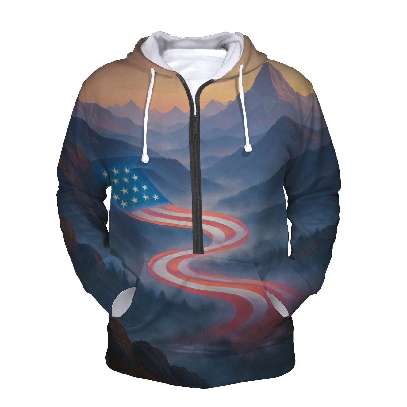 Mountain Dawn Ribbon Of Stripes lightweight hoodies