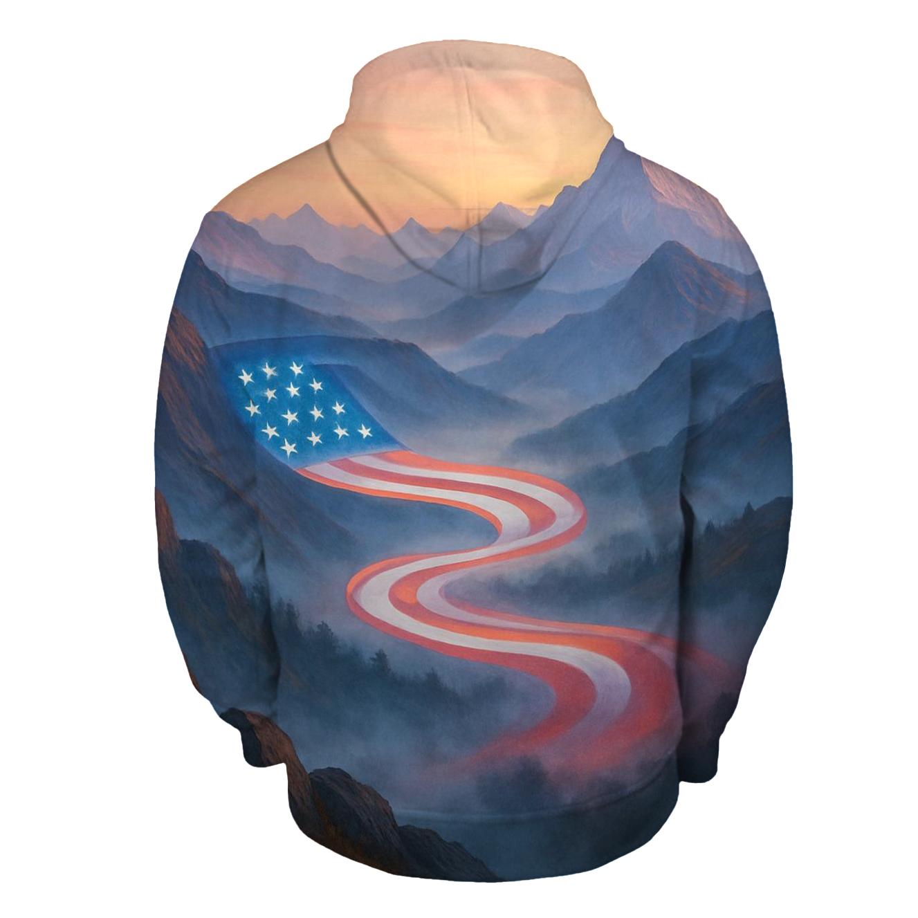 Mountain Dawn Ribbon Of Stripes lightweight hoodies