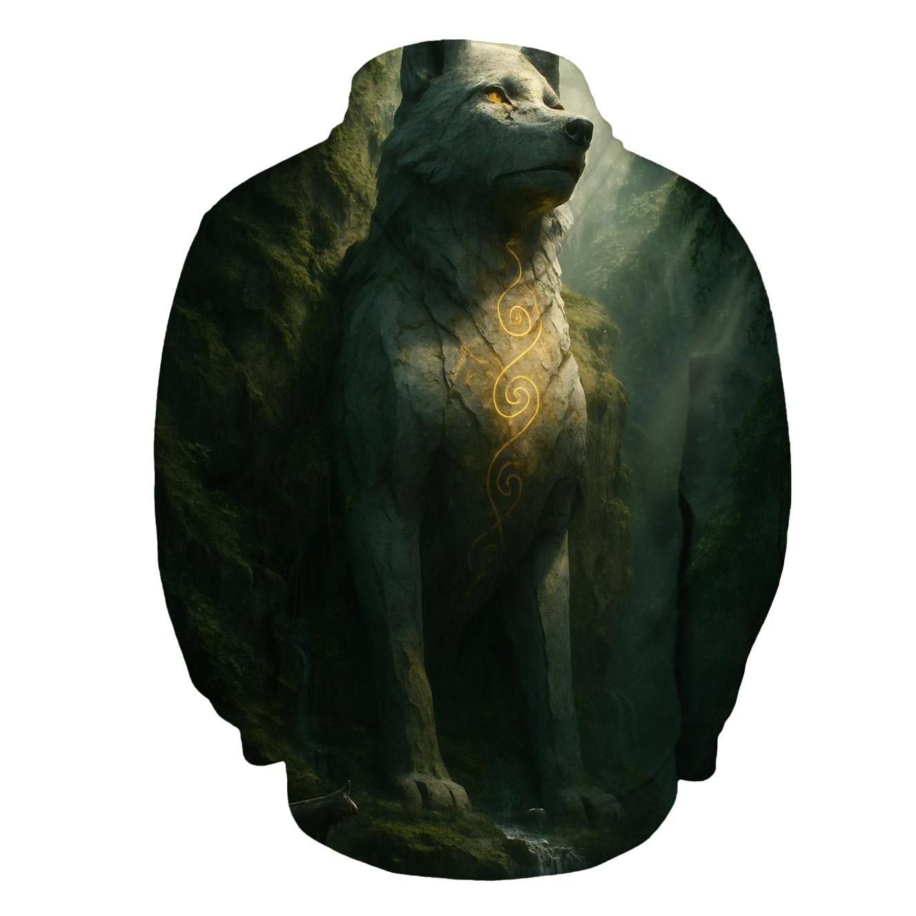 Ancient Stone Guardian Wolf hoodie designs