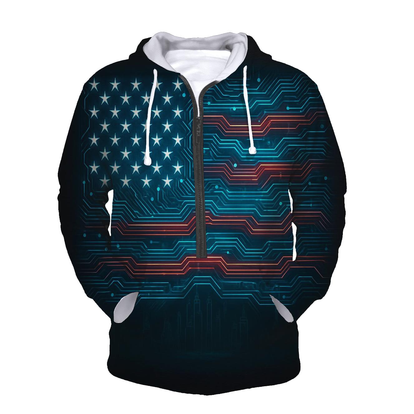 Circuit Flag Digital Frontier pullover hoodies