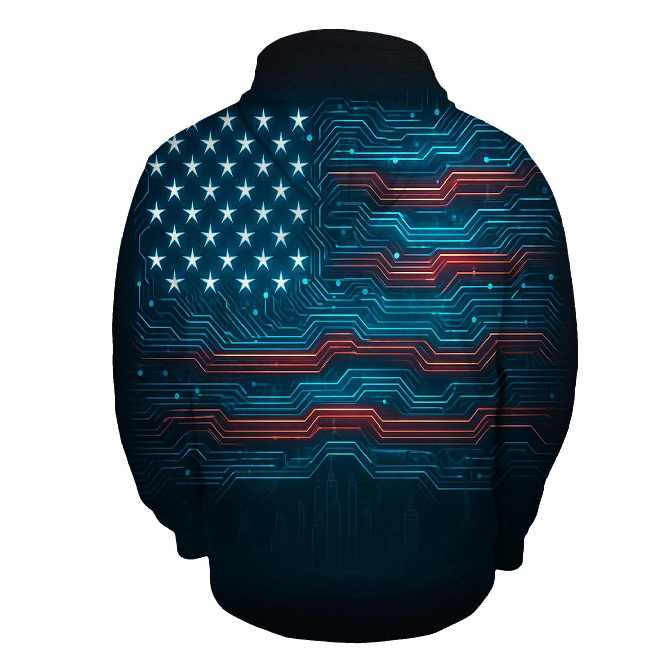 Circuit Flag Digital Frontier pullover hoodies