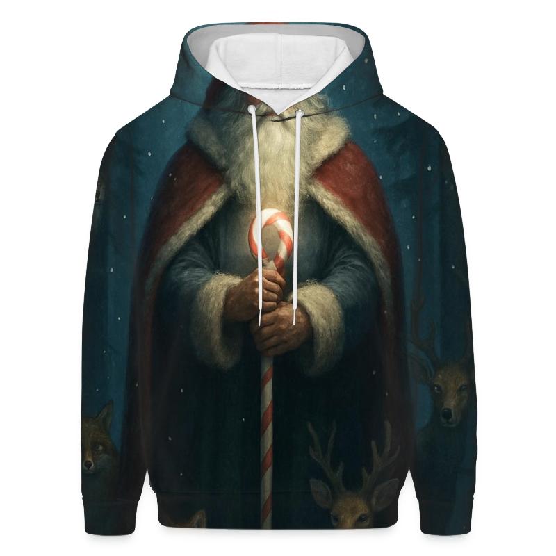 Midnight Forest Santa Guardian designer hoodies