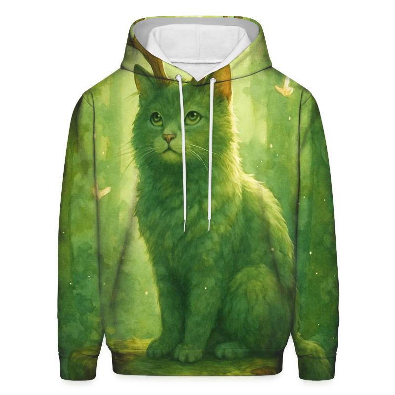 Forest Spirit Antler Cat embroidered hoodies