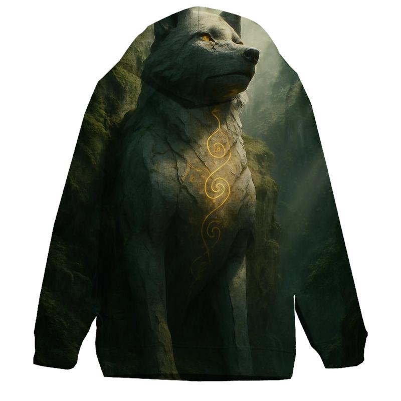 Ancient Stone Guardian Wolf pullover hoodies