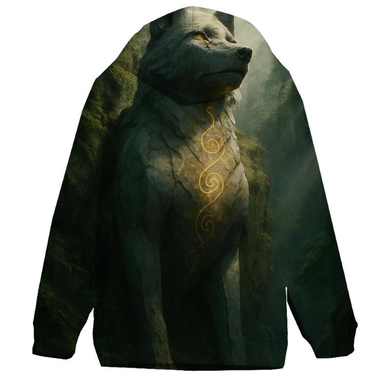 Ancient Stone Guardian Wolf pullover hoodies