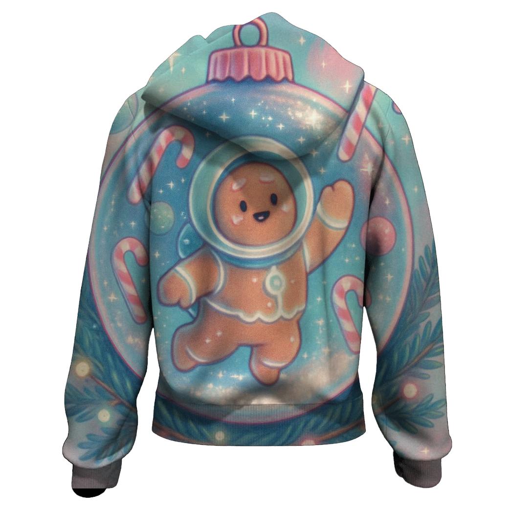 Gingerbread Galaxy Snowglobe zip-up hoodies