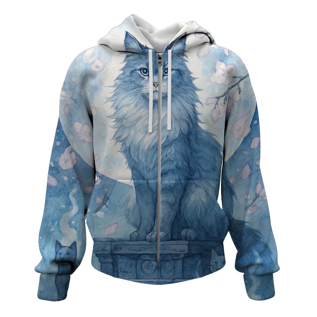 Moonlit Shrine Guardian Cat hoodie trends