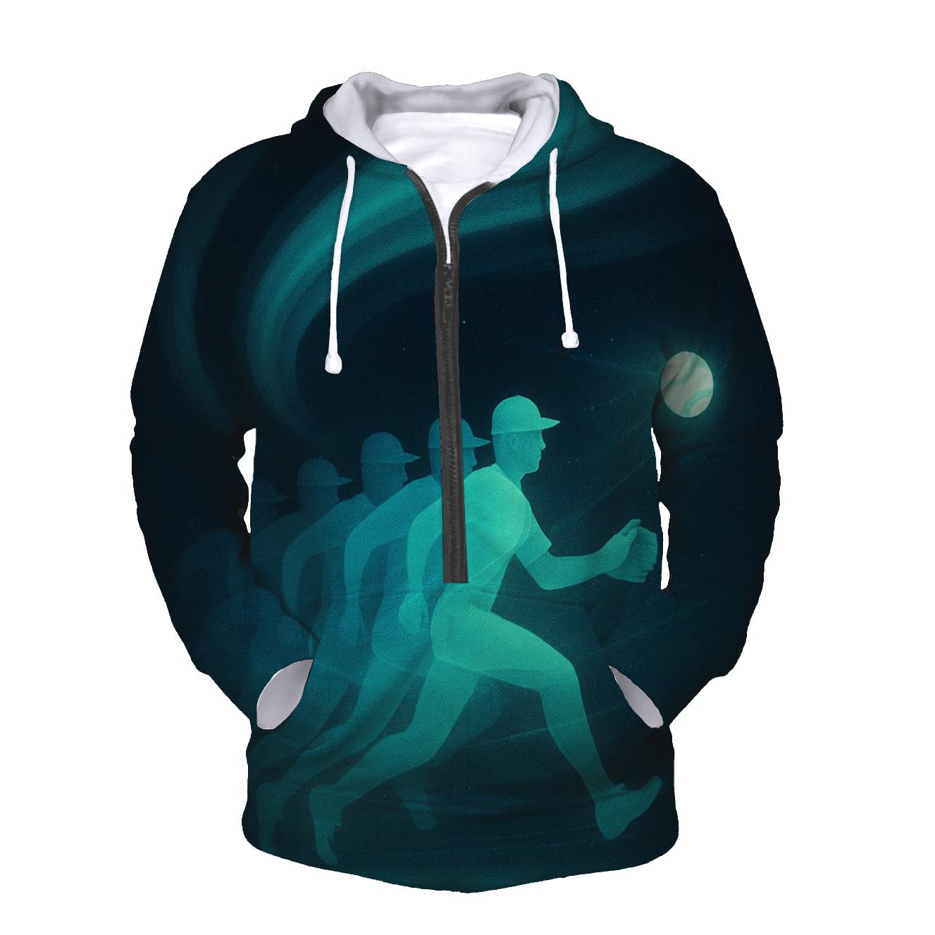 Aurora Flight Blue Jays Outfield Glow graphic hoodies