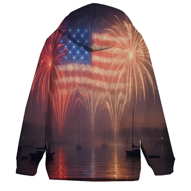 Harbor Fireworks Flag Reflection premium hoodies