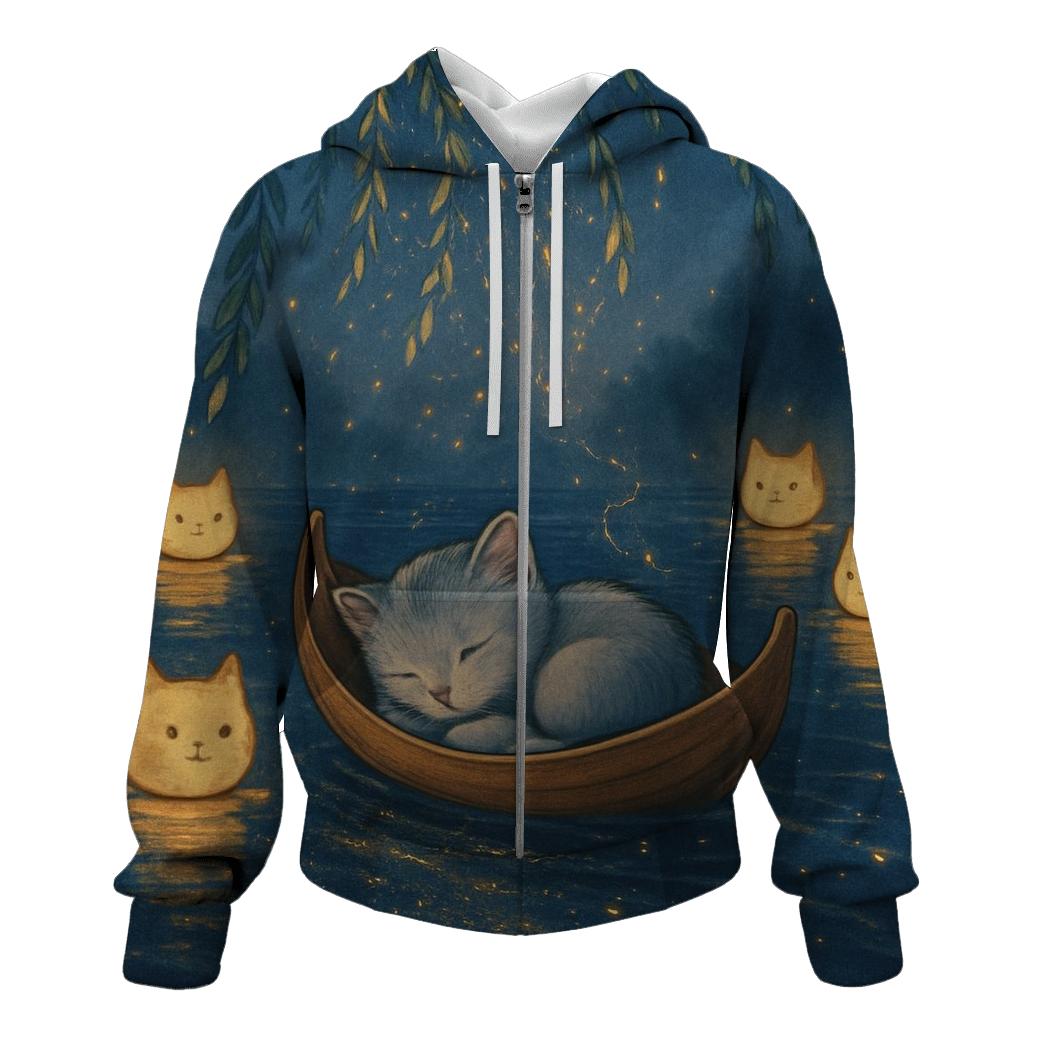 Lantern Boat River Cat Dreams hoodies fashion