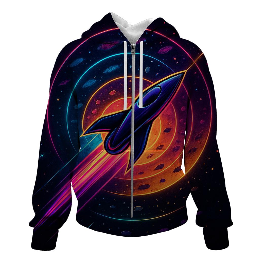 Neon Rings Of The Time Voyager heavyweight hoodies