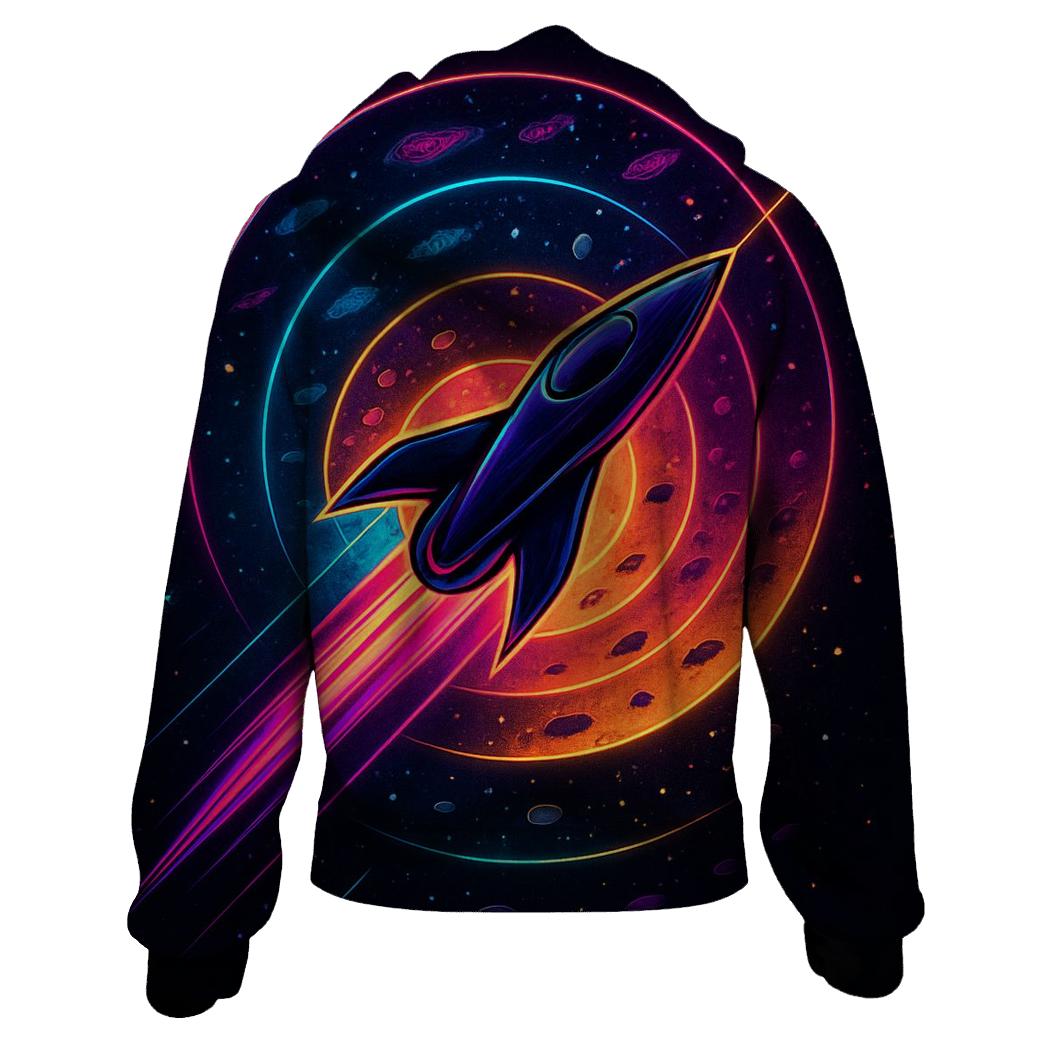 Neon Rings Of The Time Voyager heavyweight hoodies