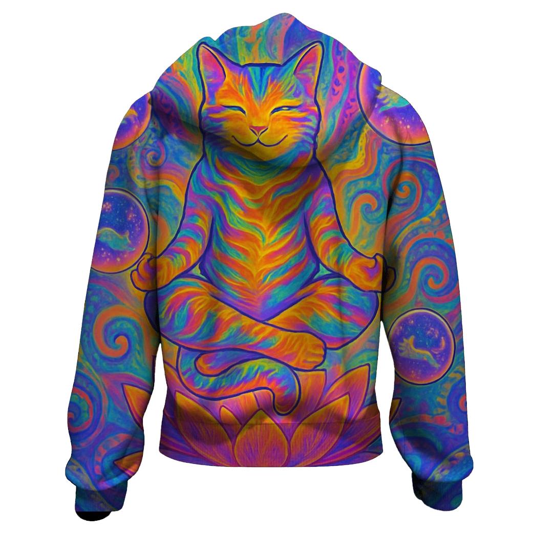 Psychedelic Lotus Cat Dream custom hoodies