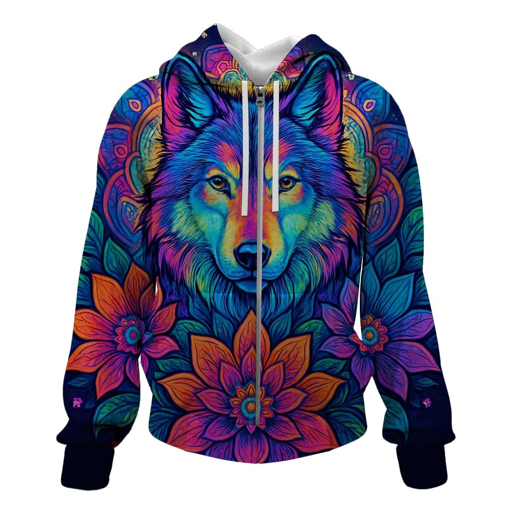 Psychedelic Bloom Alpha embroidered hoodies