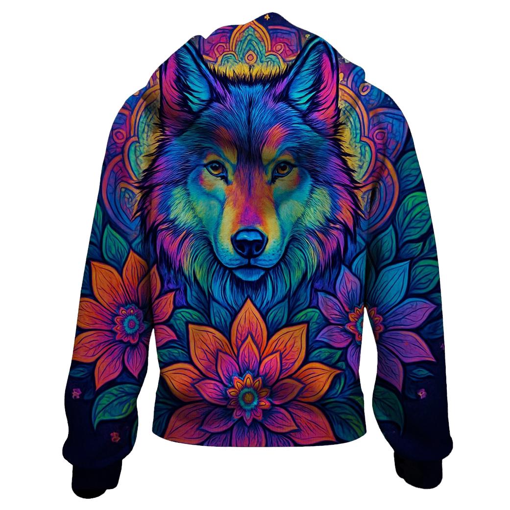 Psychedelic Bloom Alpha embroidered hoodies