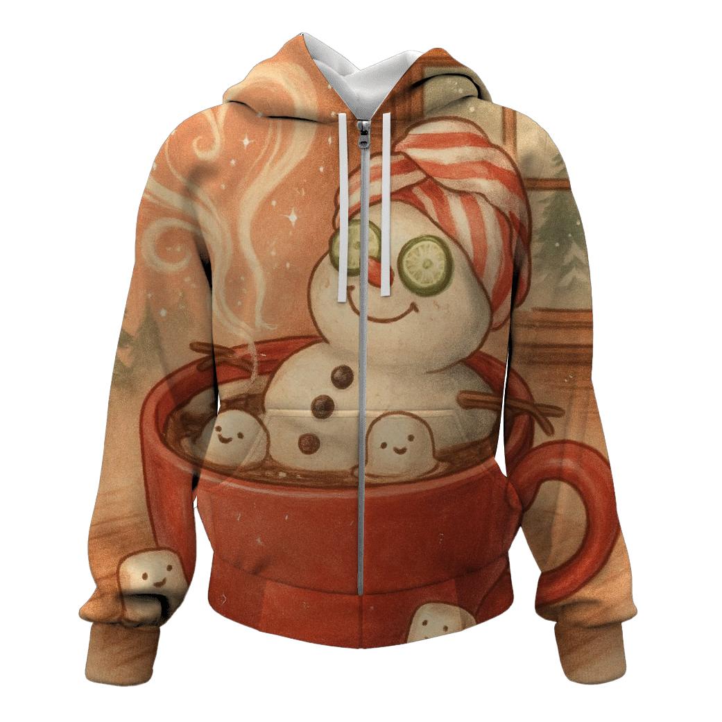 Snowman Hot Cocoa Spa Day heavyweight hoodies