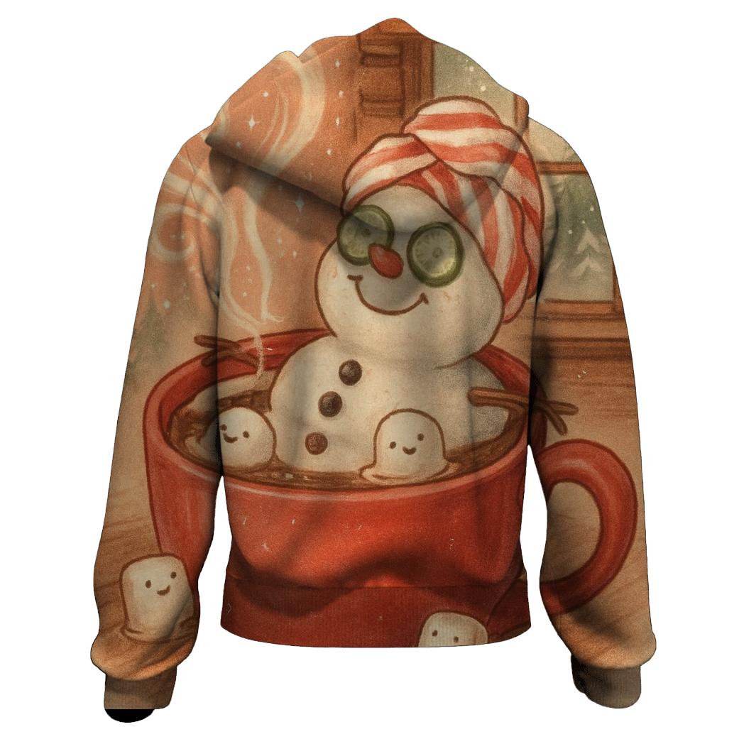 Snowman Hot Cocoa Spa Day heavyweight hoodies