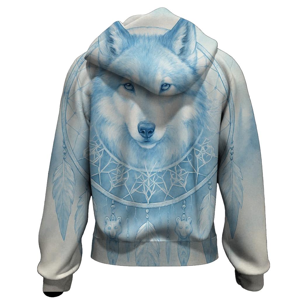 Glacier Spirit Dreamcatcher Wolf lightweight hoodies