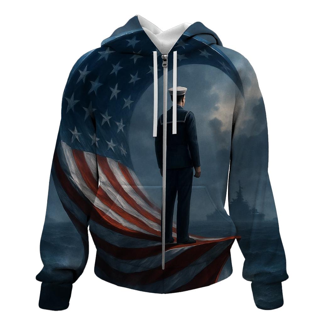 Silent Watch Over The Sea Of Stripes embroidered hoodies