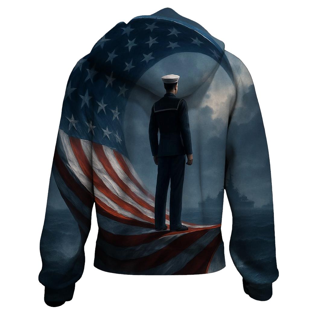 Silent Watch Over The Sea Of Stripes embroidered hoodies
