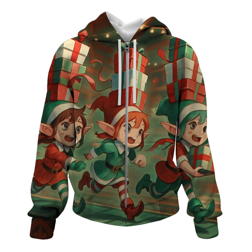Elves Midnight Toy Workshop Race heavyweight hoodies