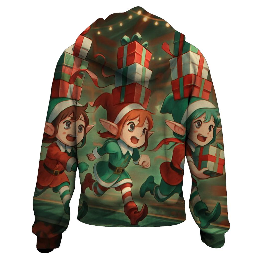 Elves Midnight Toy Workshop Race heavyweight hoodies