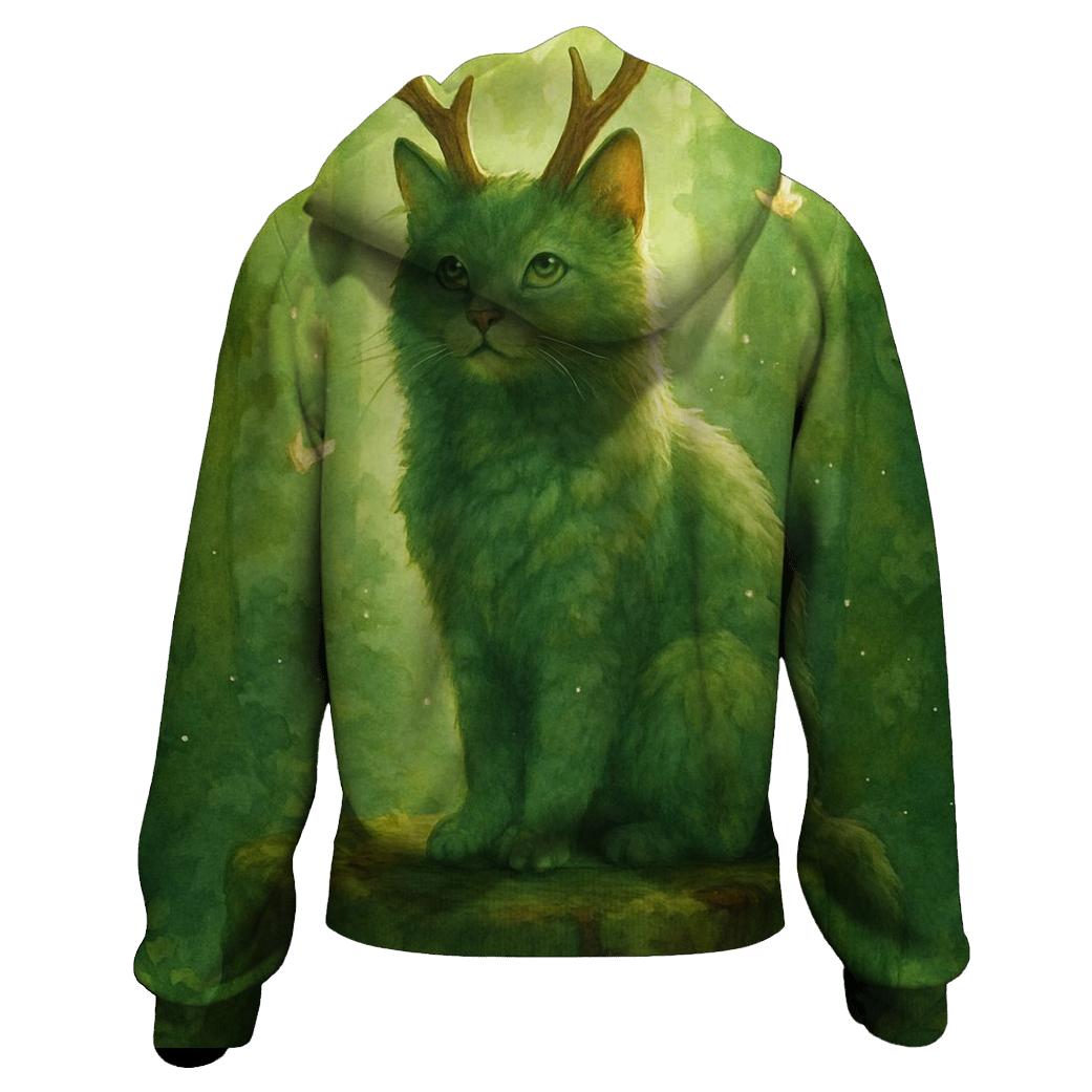 Forest Spirit Antler Cat graphic hoodies