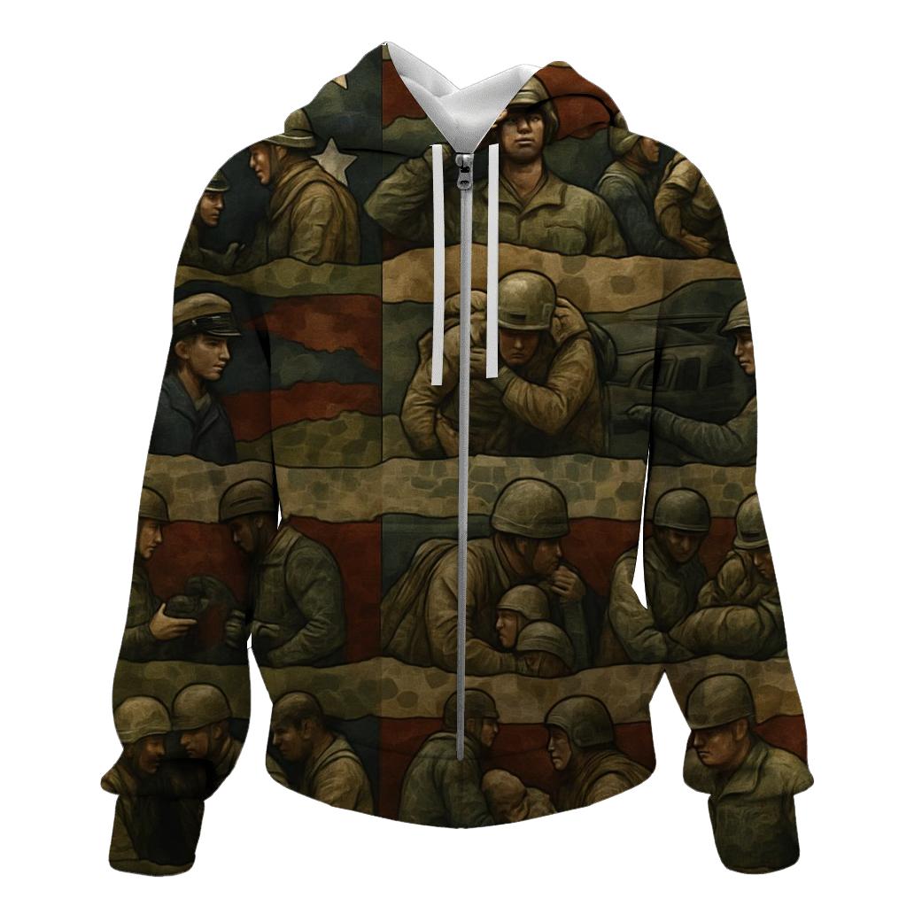 Camouflage Of A Grateful Nation lightweight hoodies
