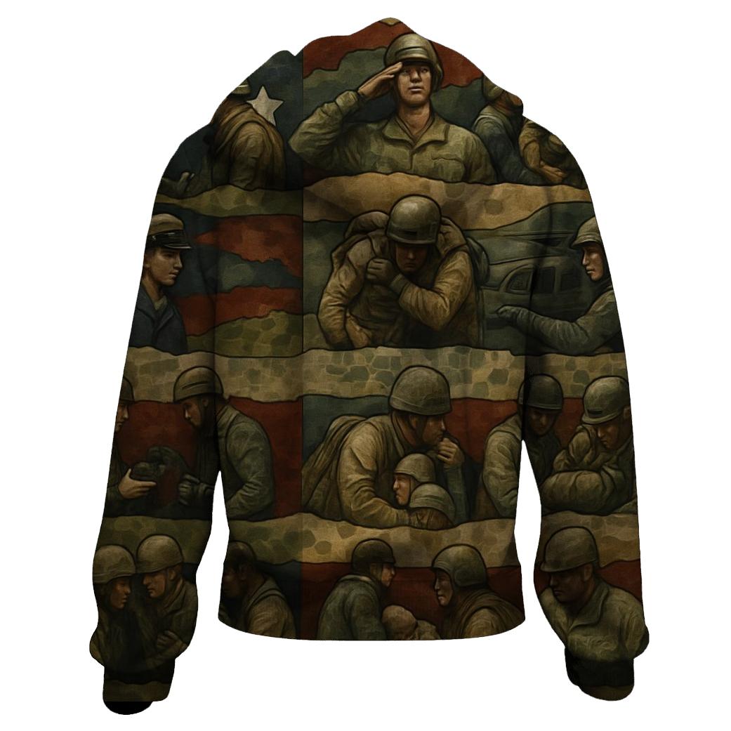 Camouflage Of A Grateful Nation lightweight hoodies