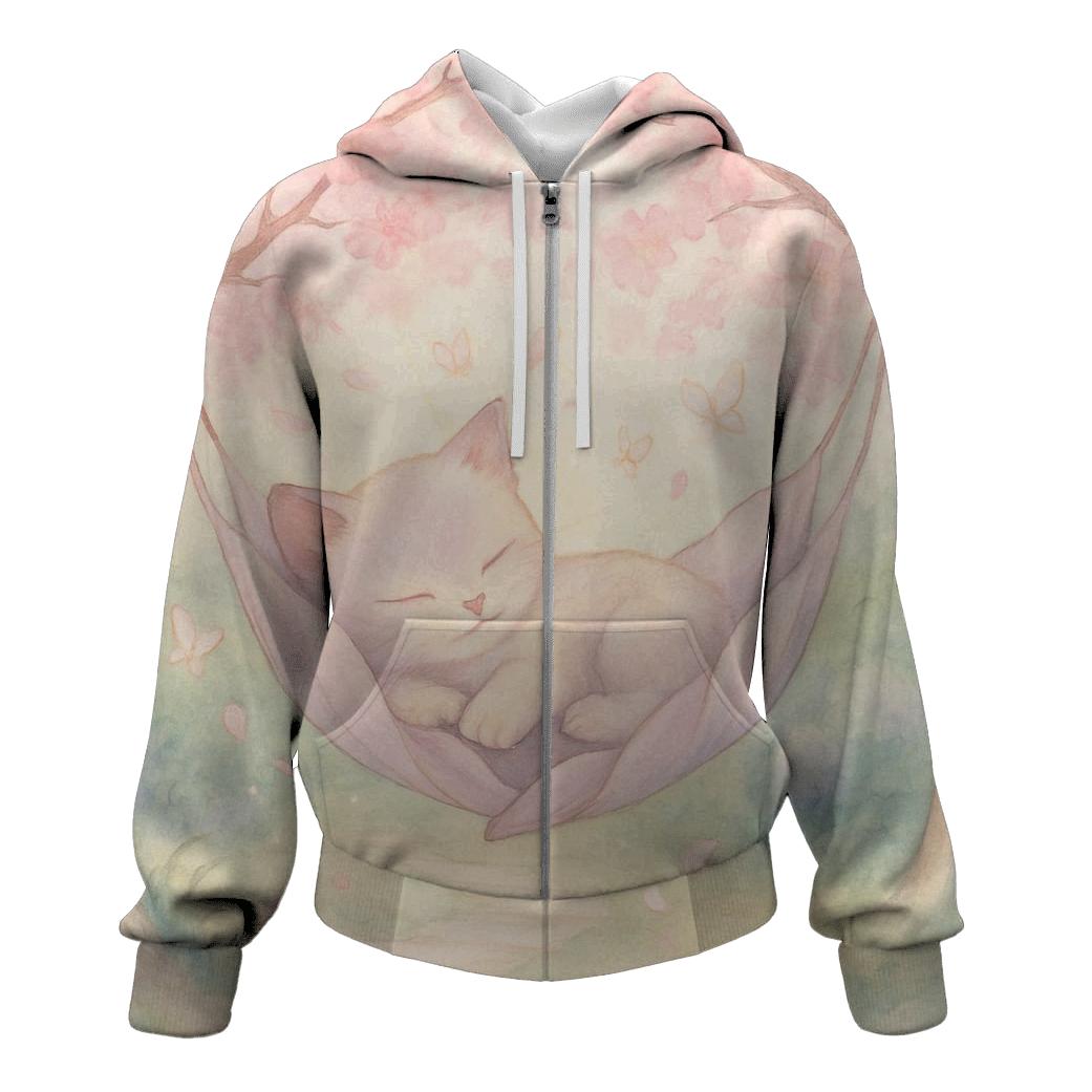 Blossom Hammock Garden Cat heavyweight hoodies