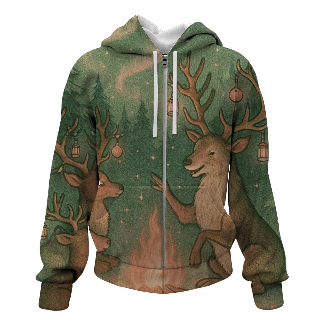 Reindeer Campfire Story Circle custom hoodies