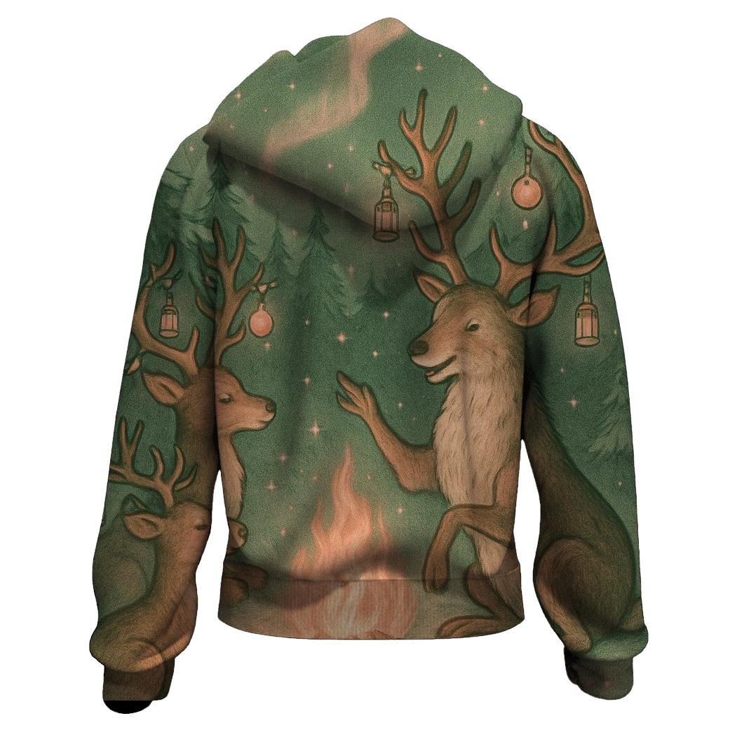Reindeer Campfire Story Circle custom hoodies
