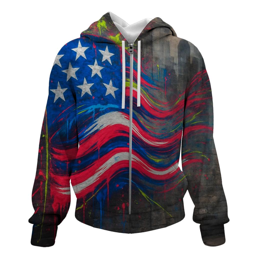 Urban Graffiti Flag Pulse heavyweight hoodies